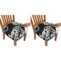 Chair Cover 2Pcs Printed Stretch Dining Chair Seat Covers Removable Seat Cushion