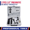 New 17Pc Air Impact Wrench Kit 1/2" Dr. Socket Set Rattle Gun Pneumatic Tool Set