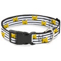 Winnie the Pooh: Peeking Poses Stripe White / Black - Plastic Clip Collar...