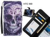 HTC M9 case 3 card leather wallet case printed ID