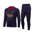 Paris Soccer Suit with Long Sleeves Half Zipper -Purple