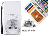 Moto E4 Plus case 3 card leather wallet case printed ID
