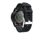 For Garmin Fenix 5S Silicone Strap(Black)