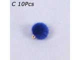 10pcs/lot Plush Fur Covered Ball Beads Charms DIY Pompom Beads Pendant For