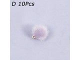 10pcs/lot Plush Fur Covered Ball Beads Charms DIY Pompom Beads Pendant For