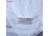 Youlapan V101 Luxury Moonshine Wedding Veil Golden Bridal Veil For Caftan Long