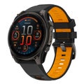 22mm Sport Silicone Replacement Strap for Garmin Fenix E (47mm) Black&amp;Orange