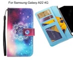 Samsung Galaxy A22 4G case 3 card leather wallet case printed ID