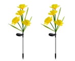 2 Pack Solar Daffodil Lights Path Lights For Backyard Path Walkway Lawn