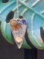 Necklace, Silver Loveheart filled with the first sunrise in Gisborne