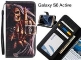Galaxy S8 Active case 3 card leather wallet case printed ID