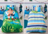 CLEARANCE REVERSIBLE DUVET COVER SET KIDS FUN DESIGN SINGLE SIZE
