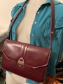 Vintage Perple Genuine Leather Shoulder bag Made in Italy
