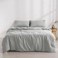 Dreamaker Superfine Washed Microfibre Duvet Cover Set Dove Grey King Bed