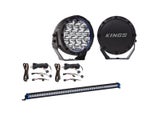 Kings 7&quot; Lethal driving lights+ 40&quot; Single Row Light Bar + 2x Wiring Harness Kit