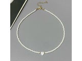 New Fashion Choker Necklace For Girl Women White Color Nature Shell Love Heart