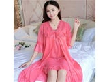 Ladies Nightdress New Summer Thin Ice Faux Silk Two-piece Home Service Sexy