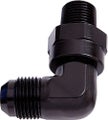 Aeroflow 90o NPT Swivel to Male AN Flare Adapter 3/8" to -8AN AF922-08-06BLK