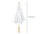 Handmade Umbrella Silk Cloth Lace Flower Embroidery Parasol Wedding Bride