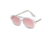 Retro Small Rectangle Sunglasses Women Blue Shades 90s Vintage Double Beam Sun