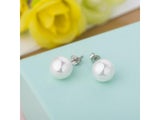DR High Quality Pinks Pearl Silver 925 Stud Earrings Fine Jewelry 6MM White