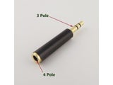 1pcs 3.5mm Stereo 3 Pole Male To 1/8" 4 Pole 3 Ring Female Audio Adapter
