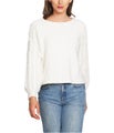 1.STATE Womens Fringe Sleeve Pullover Sweater