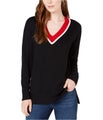 maison Jules Womens Contrast Trim Pullover Sweater