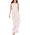 Betsy & Adam Womens Foil Leaf Gown Dress