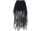 Sexy Net Yarn High-Waisted Irregular Skirt For Women Summer New European And