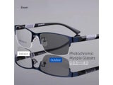 Classic Photochromic Myopia Glasses Unisex Half Frame Metal Business Eyeglasses