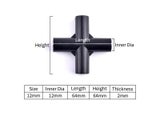 5Pcs Black Pipe Connector DIY Shelf Tent Fixed Connector Fittings I.D