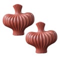 SOGA 2X 25X24cm Ornament Matte Red Small Vases Countertop Decoration Accessor...