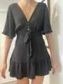 Tussah Black Mini Dress - Size 10