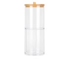 2 In 1 Transparent Seasoning Jar Cotton Swab Storage Box Desktop Organizer Wi
