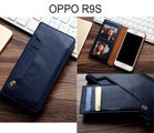 OPPO R9S CASE slim leather wallet case 6 cards 2 ID magnet