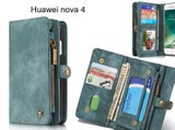 Huawei nova 4 Case Retro leather case multi cards cash pocket & zip