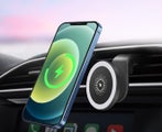 Magnetic 15W fast wireless charger car air outlet for iPhone 12 white mobile
