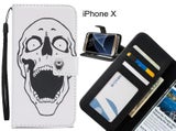 iPhone X case 3 card leather wallet case printed ID