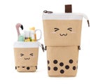 Cute Pencil Pouch Standing Pencil Holder Retractable Cosmetic Bag Cosmetic Po