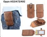 Oppo A72 Leather Belt Holster Belt Pouch With Belt loop brn