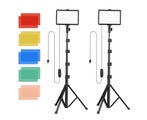 2 Pack USB LED Video Lights Kit Bi-Color Temperature Fill Lights 10-Level Bri