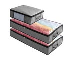 3PACKS Blankets Clothes Comforters Storage Bag Breathable Zippered Organizer