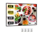 60 Inch Projector Screen 4:3 HD 4K Foldable Portable Double Sided Projection