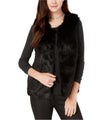 Say What? Womens Hook and Eye Faux Fur Vest, NWT
