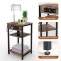 Sofa Bed Side Table with Charging Station