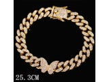 Flatfoosie Hip Hop Iced Out Chunky Cuban Chain Anklets For Women Luxury