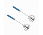 Housewares Press and Spin Whisks-Set of 2-Stainless Steel