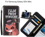Samsung Galaxy S24 Ultra case 3 card leather wallet case printed ID