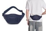 Waist Bag With 3 Zipper Pockets Crossbody Bag Unisex Fanny Pack For Travel -Blue
